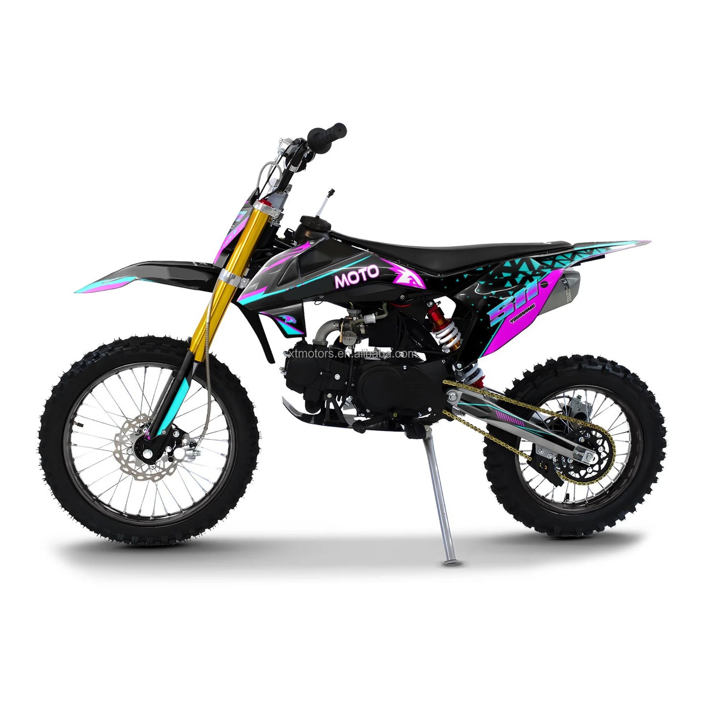 Nouveau Moto essence 125cc moteur coup de pied et démarrage électrique adulte Dirtbike