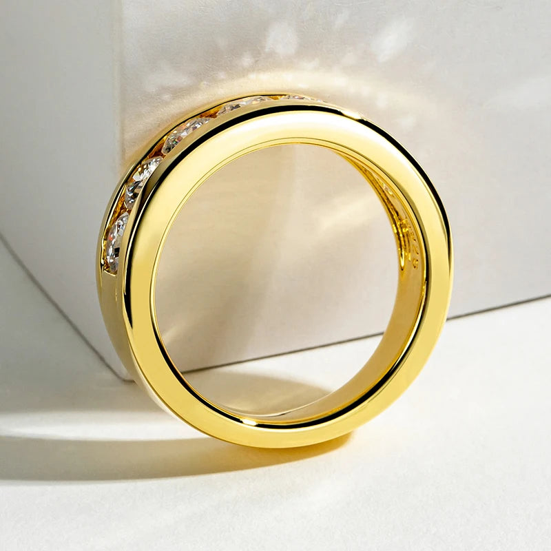 Bagues de fiançailles en Moissanite pour hommes, 4mm, plaqué argent Sterling 925, bracelet de mariage en diamant créé en laboratoire