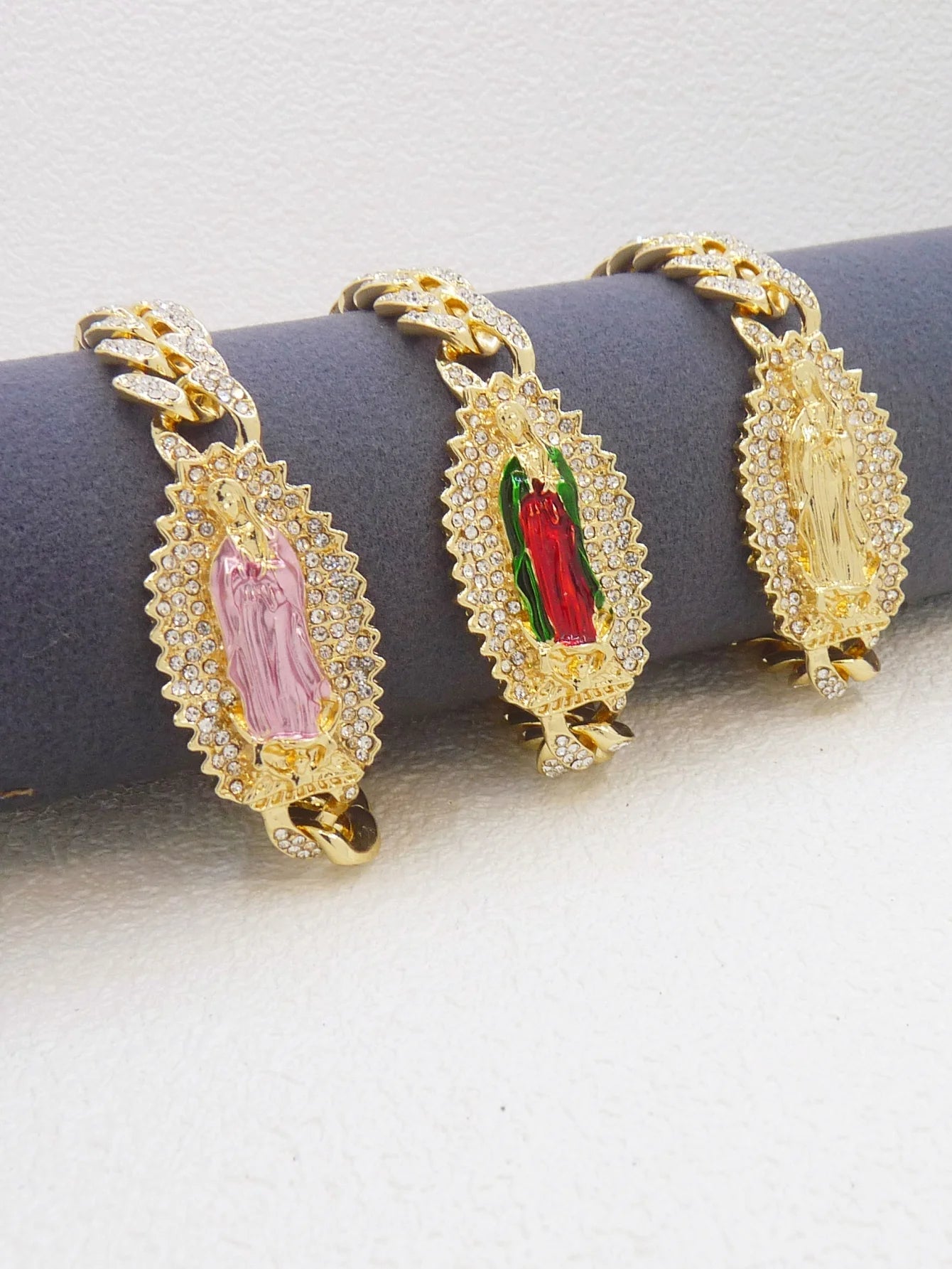 Coffret cadeau pour bracelet vierge marie, plaqué or 14 carats, 1 pièce