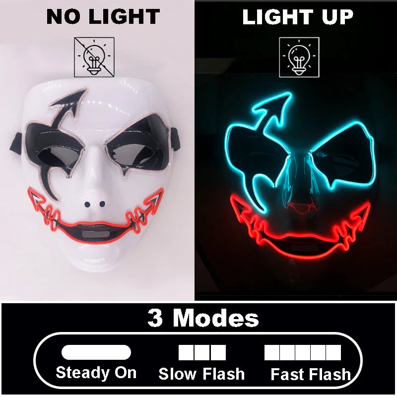 Masque Shuffle Lumineux – Cosplay Demon Slayer et Accessoire Halloween