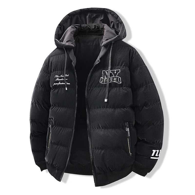 Veste Homme Hiver – Zippée avec Capuche Détachable, Épaisse et Confortable