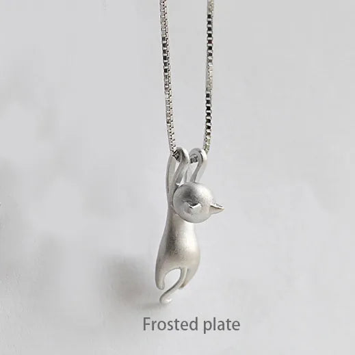 Colliers et pendentifs chat mignon en argent Sterling 925 pour femmes, cadeau de Festival à la mode, bijoux en argent Sterling