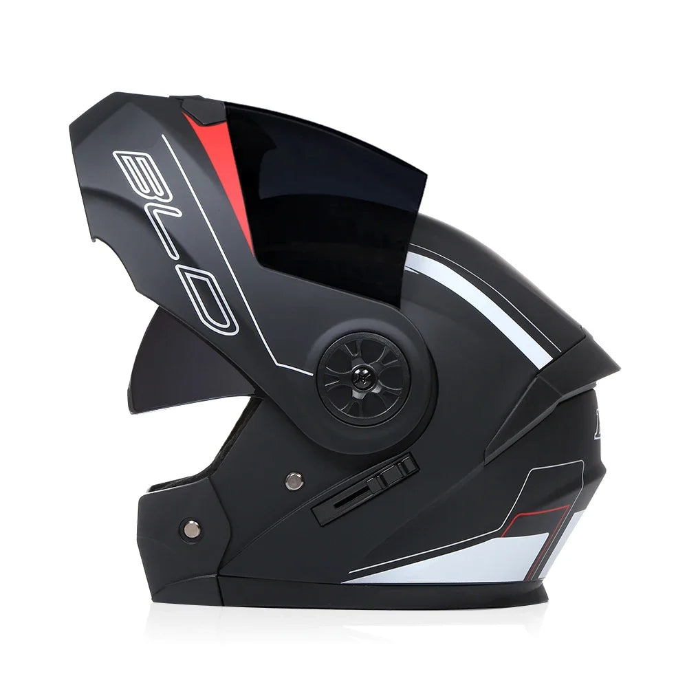 2020 nouveauté hommes moto course professionnelle casque rabattable matériau ABS casques modulaires à double lentille Certification DOT