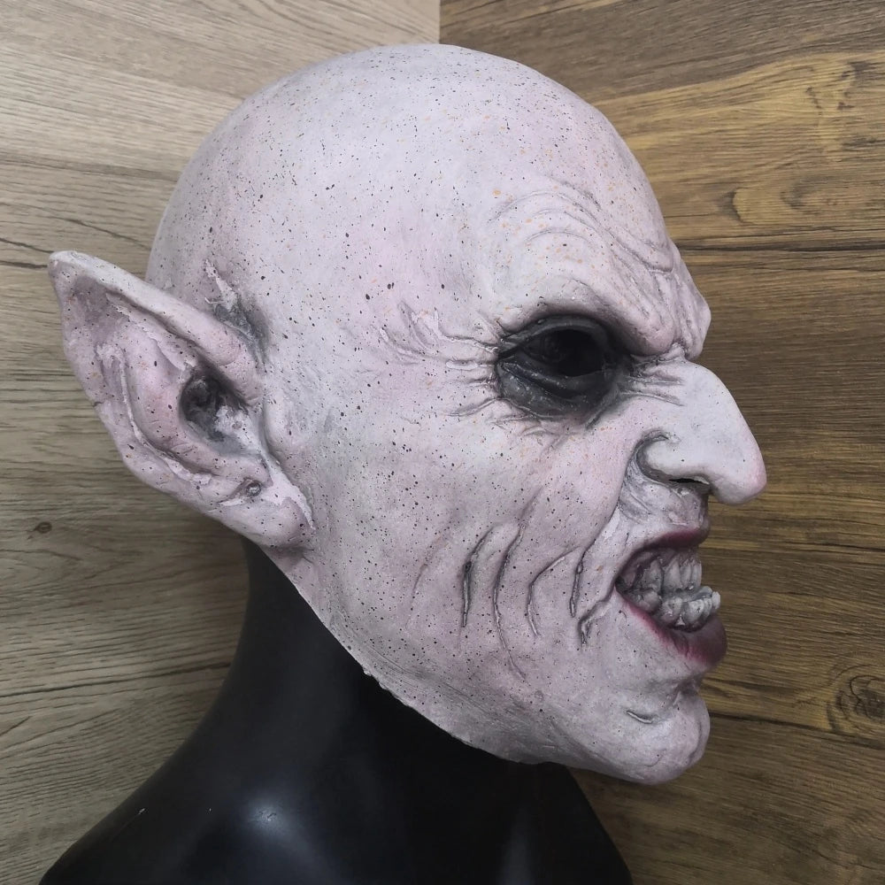 Masque Nosferatu Gris Vampire en Caoutchouc – Halloween & Cosplay Effrayant
