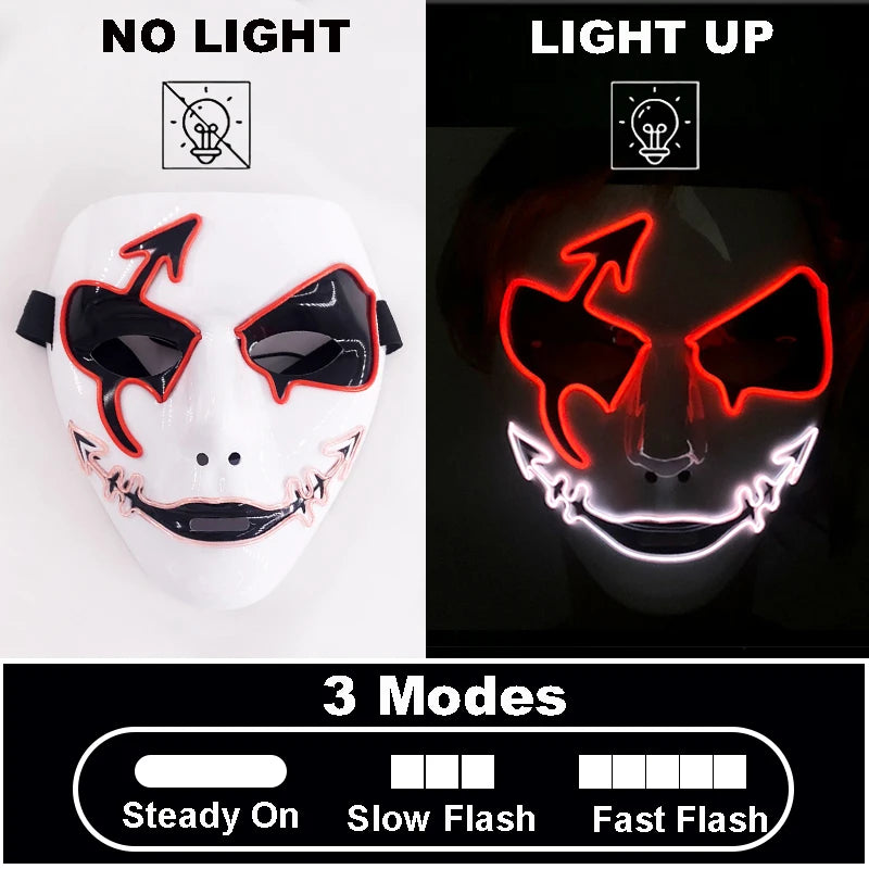 Masque Shuffle Lumineux – Cosplay Demon Slayer et Accessoire Halloween