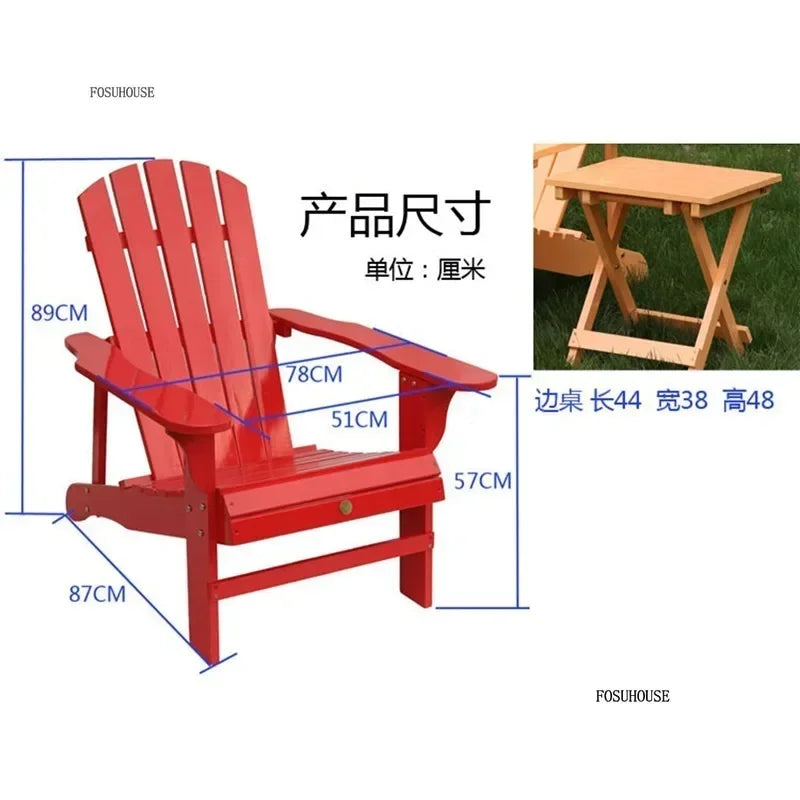 Ensemble de meubles de jardin avec dossier nordique en bois massif, ensemble de Table et chaises d'extérieur rétro, canapé de cour extérieure, chaise longue