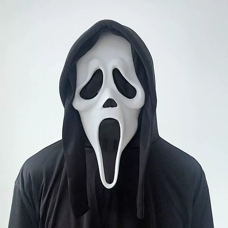 Masque facial fantôme de cri, masque d'aMasque Fantôme de Crier – Masque d’Horreur en Latex pour Halloween et Cosplayhorreur de film officiel pour Halloween, Cosplay et Costumes effrayants pour adultes, accessoire de masque tueur