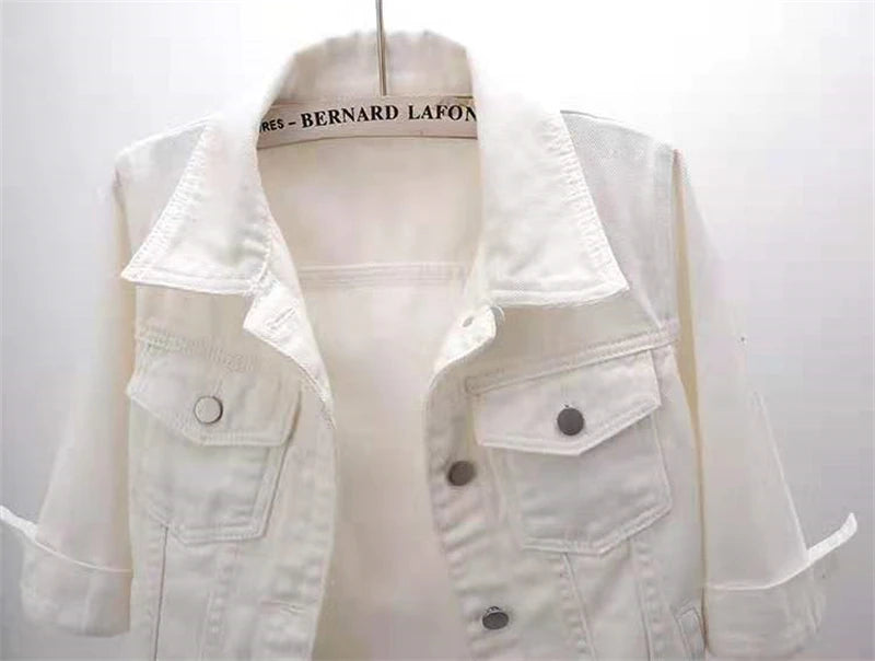 Veste en Jean pour femmes, hauts de couleur rose, couleur unie, courte, multicolore