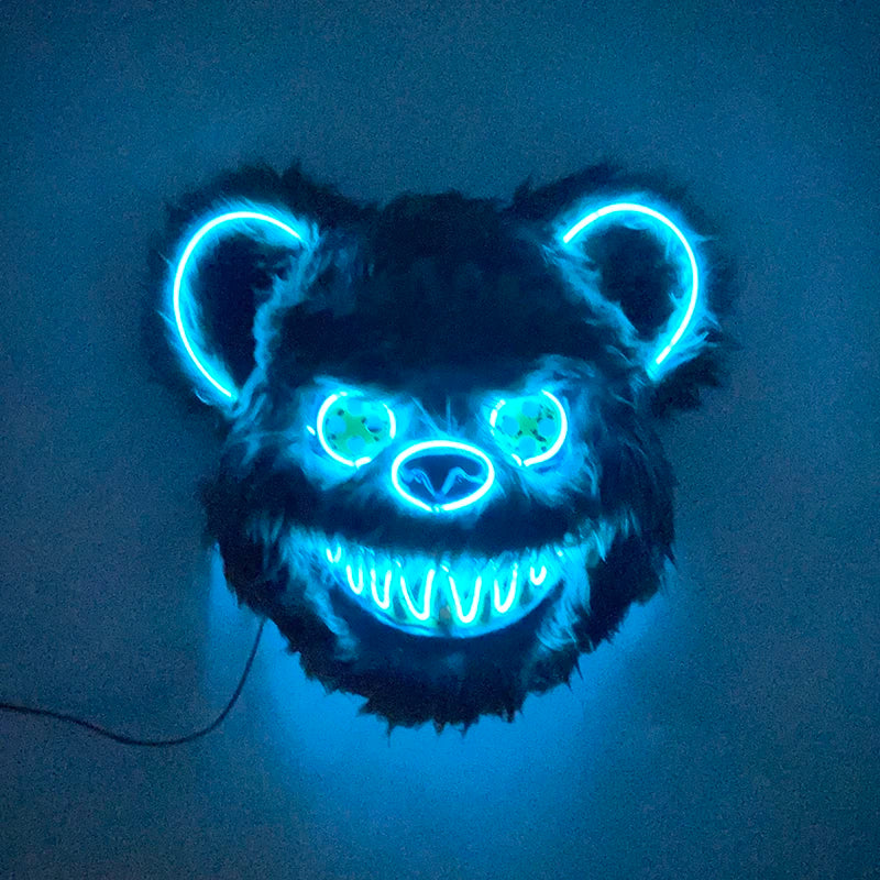 Masque de Lapin Sanglant LED – Halloween, Cosplay et Fête Effrayante