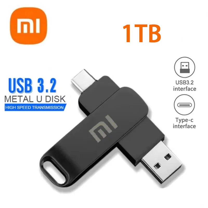 Xiaomi Flash Drives 2 To Usb 3.2 métal haute vitesse 1 To 512 Go bâton étanche SSD stockage PC téléphone transfert de données Portable