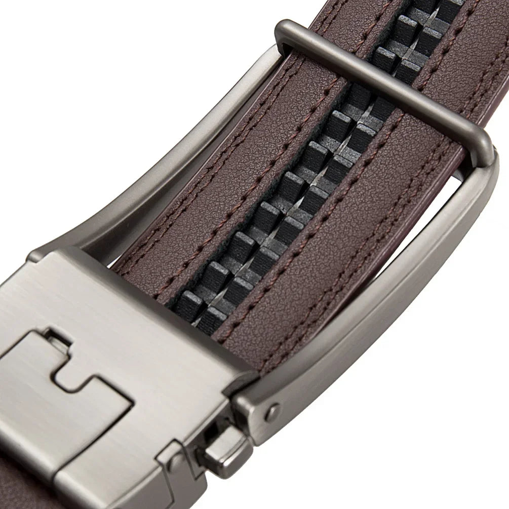 Ceinture de Luxe pour Hommes en Cuir Véritable Designer de Marque Automatique Haute Qualité Taille Élégante pour Jeans