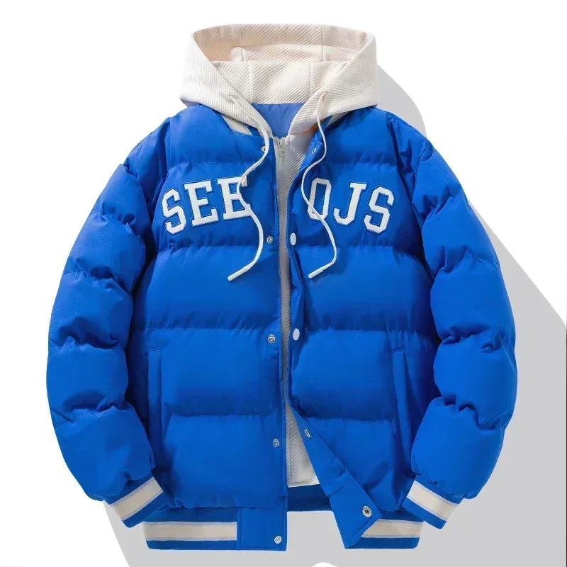 Veste pour jeunes hommes fermeture éclair nouvelle veste Streetwear coupe-vent mode veste à capuche Parkers hiver épais thermique coton manteau hommes