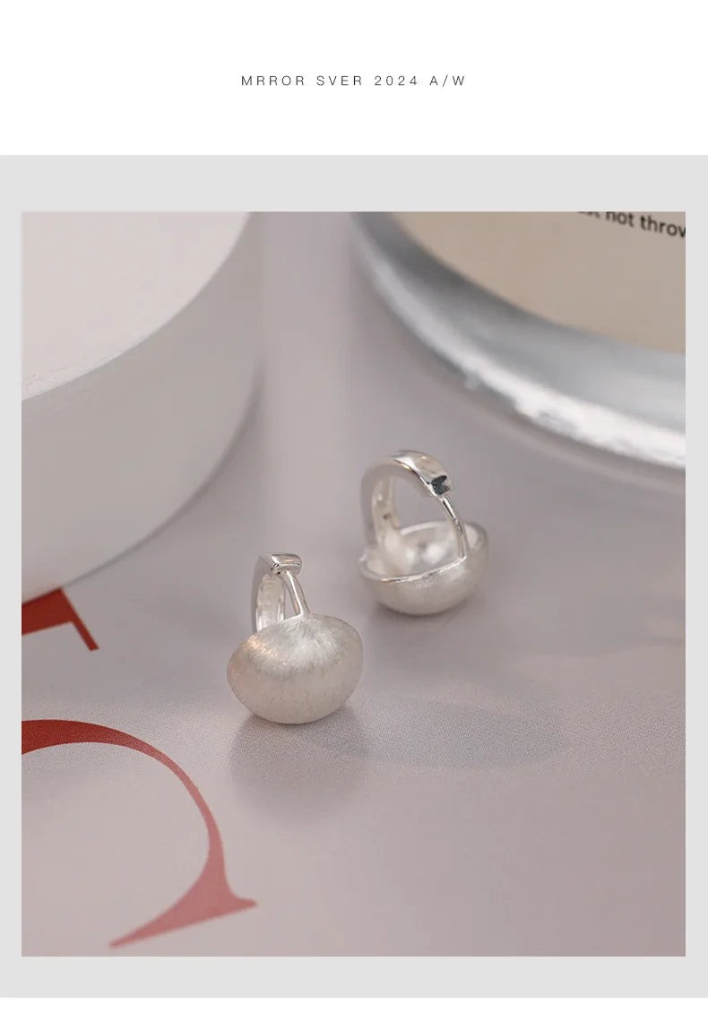 Boucles d'oreilles créoles géométriques coréennes en argent regardé 925, cadeau de bijoux sexy, simple, tempérament exquis, semi-vente chaude