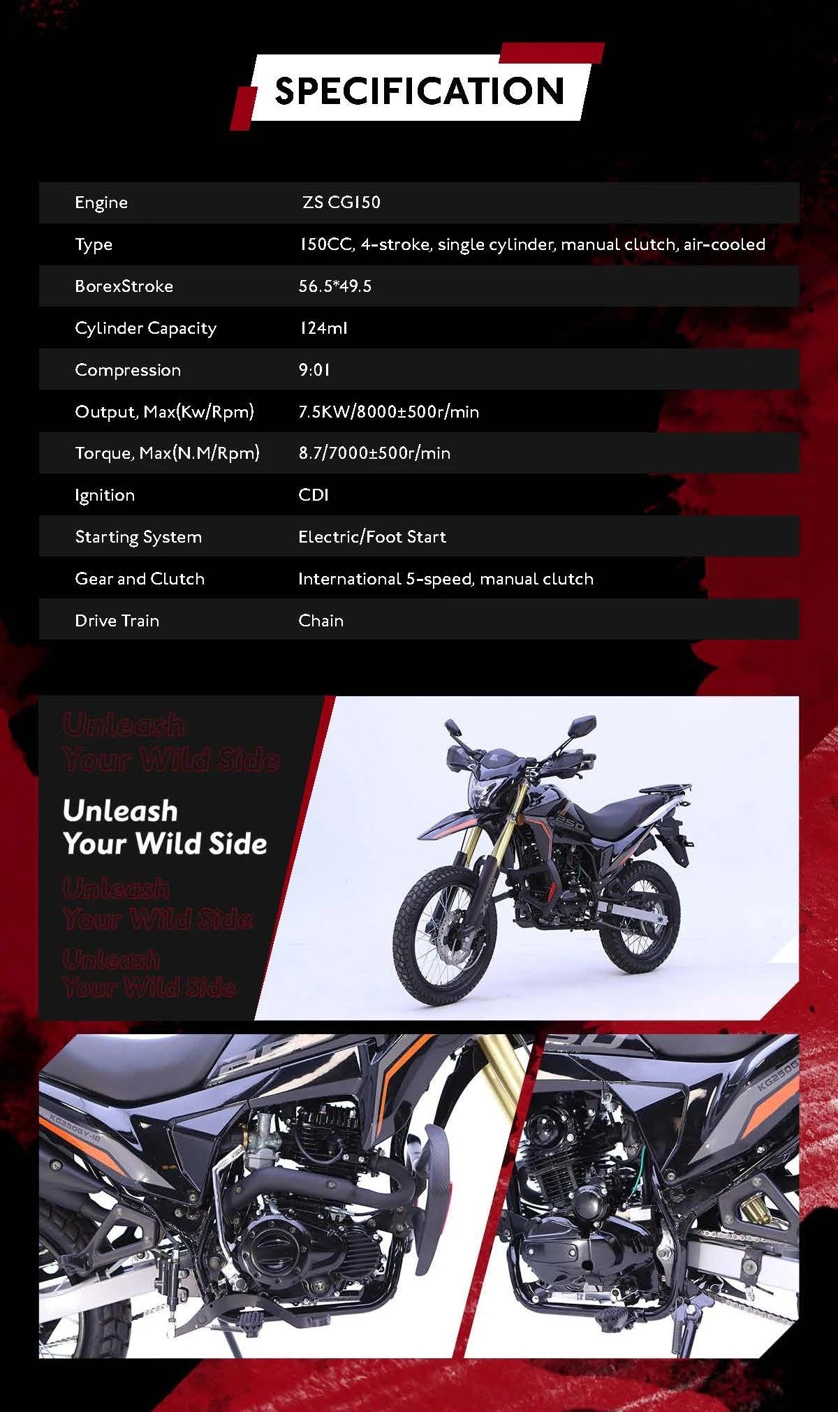 đïž Kamax 2025 â Dirt Bike / Moto Tout-Terrain 150-200cc