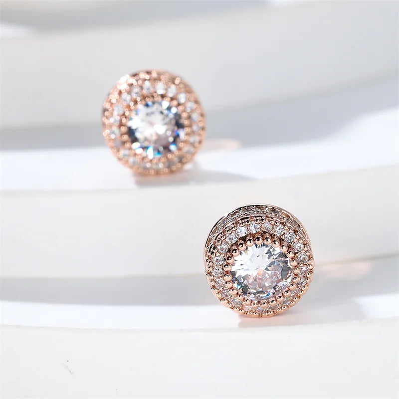 Boucles d'Oreilles de Luxe en Pierre Blanche pour Femme, Bijoux en Or et Argent, Breloque en Clip, pour Mariage