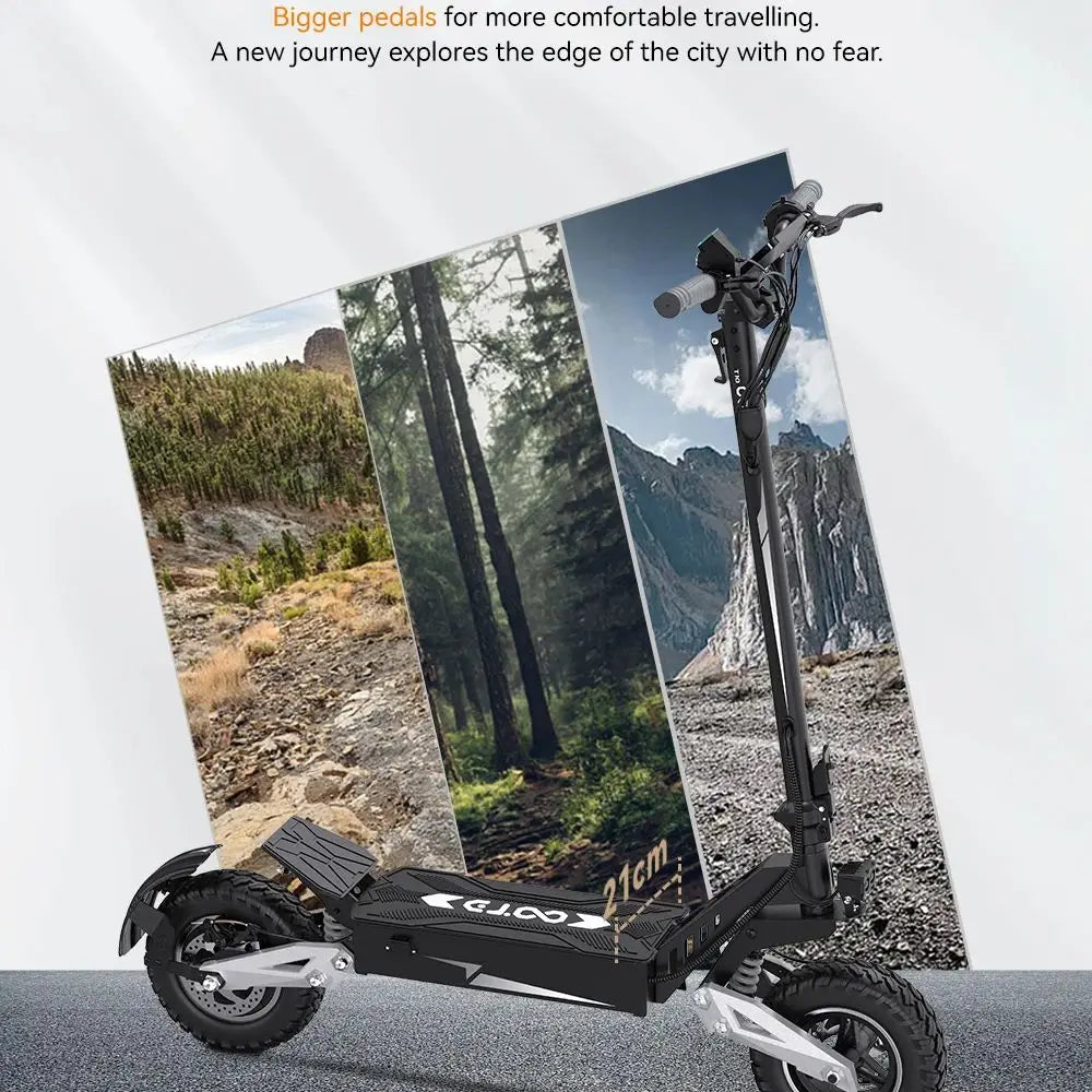 OOTD T10 – Trottinette Électrique 900W 48V 13Ah | 11” Pneus, LED, 45 km/h, 60 km d’autonomie, Pliable