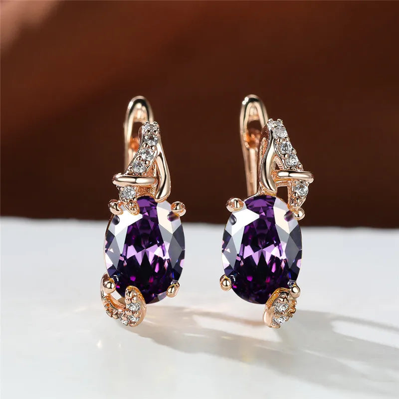 Boucles d'Oreilles promenales en Clip Bleu pour Femme, Bijou de Mariage, Mystique, Multicolore, Zcomprend sur réinitialisation
