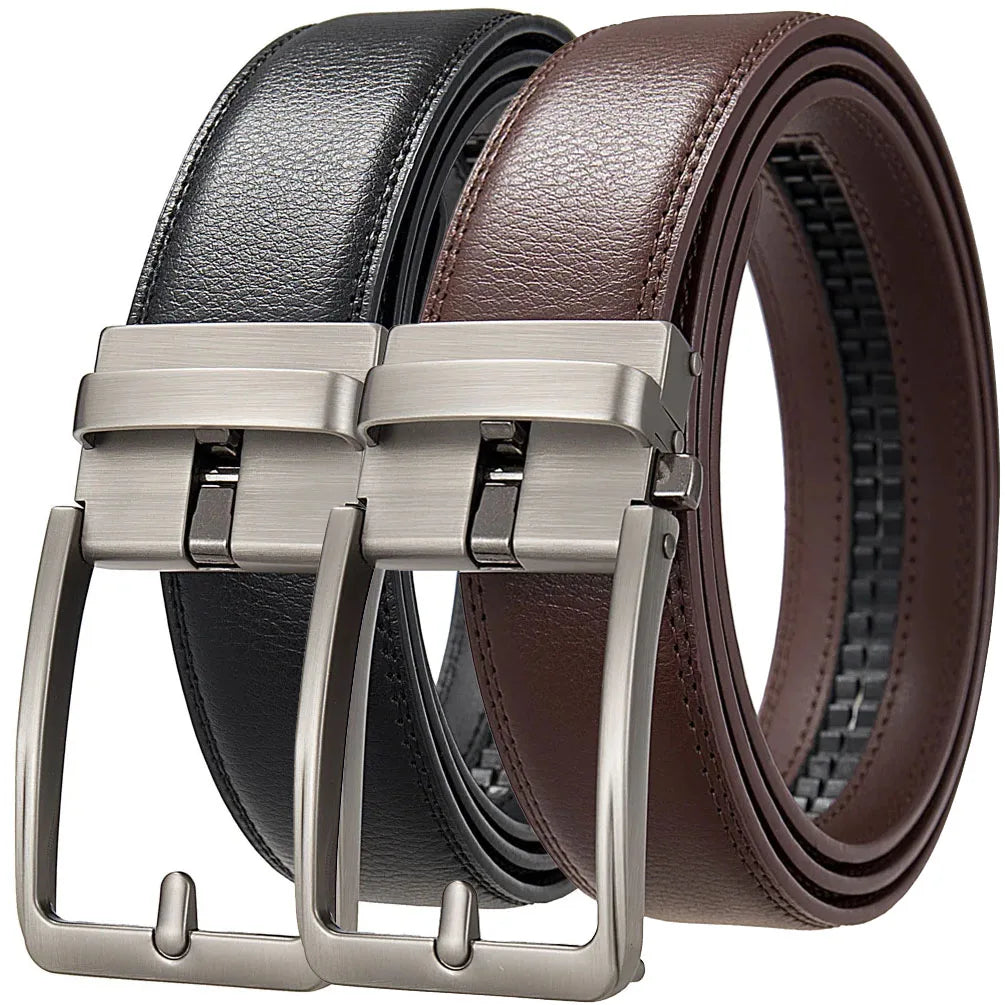 Ceinture de Luxe pour Hommes en Cuir Véritable Designer de Marque Automatique Haute Qualité Taille Élégante pour Jeans