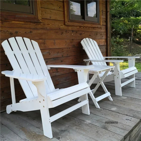 Ensemble de meubles de jardin avec dossier nordique en bois massif, ensemble de Table et chaises d'extérieur rétro, canapé de cour extérieure, chaise longue