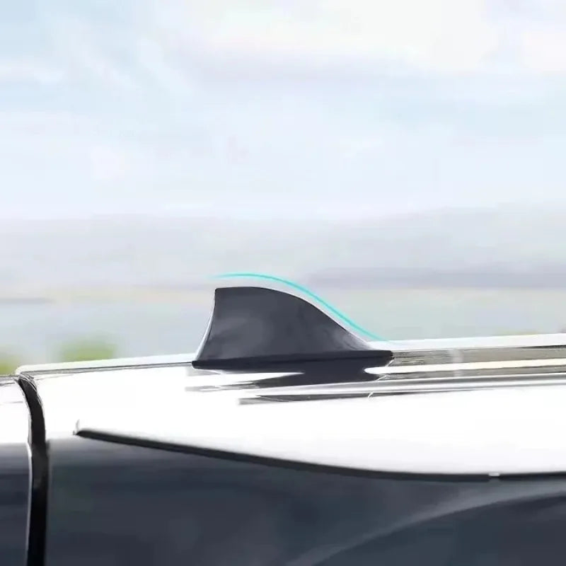 Décoration aérienne de toit d'aileron de requin de voiture de 2 pièces, Option d'antenne Radio AM FM, accessoire de style extérieur pour les véhicules, antenne de toit de voiture
