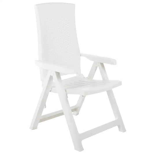 Ensemble de 2 chaises inclinables de jardin, meubles de salon d'extérieur en plastique blanc