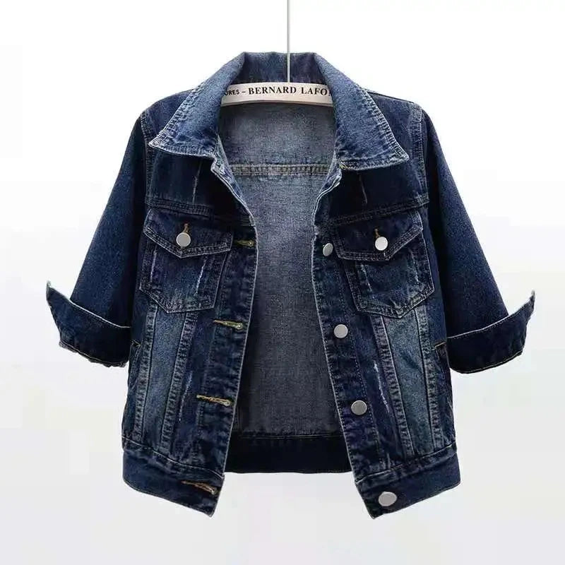 Veste en Jean pour femmes, hauts de couleur rose, couleur unie, courte, multicolore
