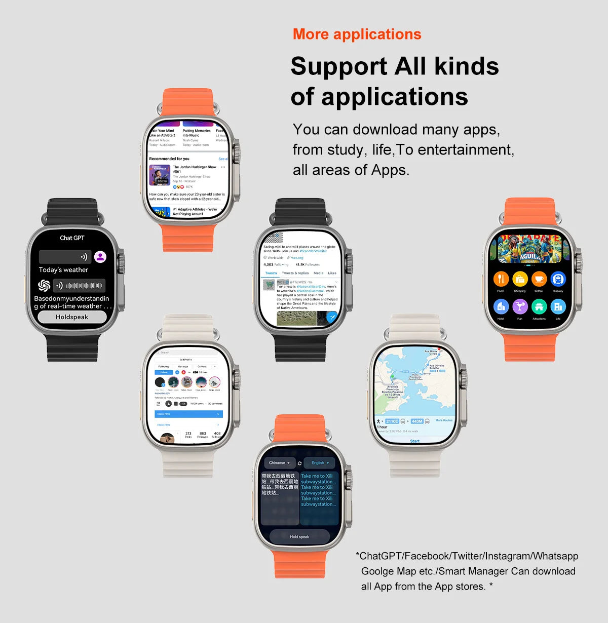 Montre Connectée GUHUAVMI Apple Watch Ultra 2 – AMOLED, Suivi Santé, Multi-Sports, IP67