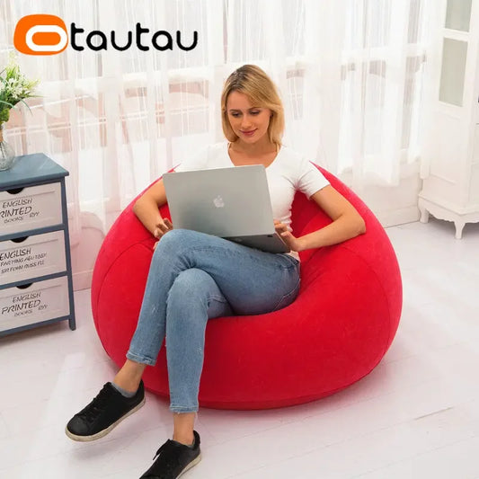OTAUTAU canapé gonflable extérieur Portable Camping canapé pliant chaise de jardin confortable paresseux Pouf Sac gain de place meubles SF028