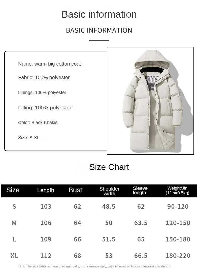 Parka chauffante à capuche pour homme, veste rembourrée, manteau long, veste chaude, technologie graphène, style coréen, haut de gamme, couple, hiver, 2024