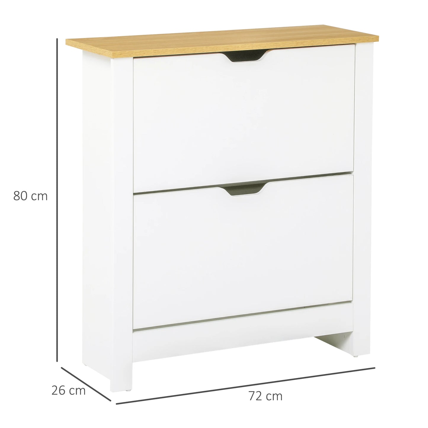 Meuble à Chaussures HOMCOM – 2 Tiroirs Pliants, 12 Paires, Bois Mélaminé Blanc 72x26x80 cm