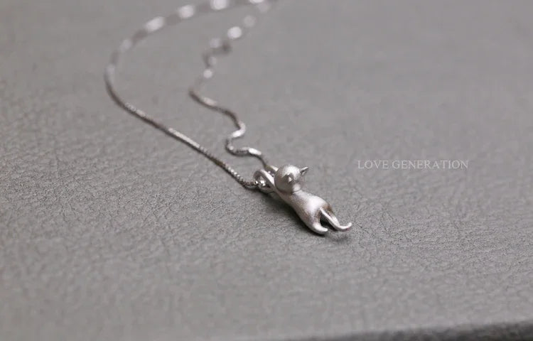 Colliers et pendentifs chat mignon en argent Sterling 925 pour femmes, cadeau de Festival à la mode, bijoux en argent Sterling