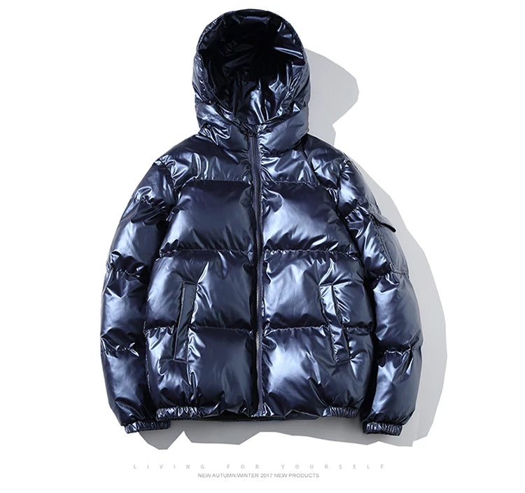 Parka hiver c à capuche imperméablesolide décontracté