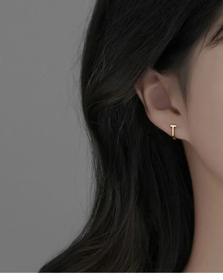 Boucles d'oreilles en argent Sterling 925 en forme de T, charmantes, Style minimaliste, cadeau de fête, bijoux fins pour femmes, nouvelle collection