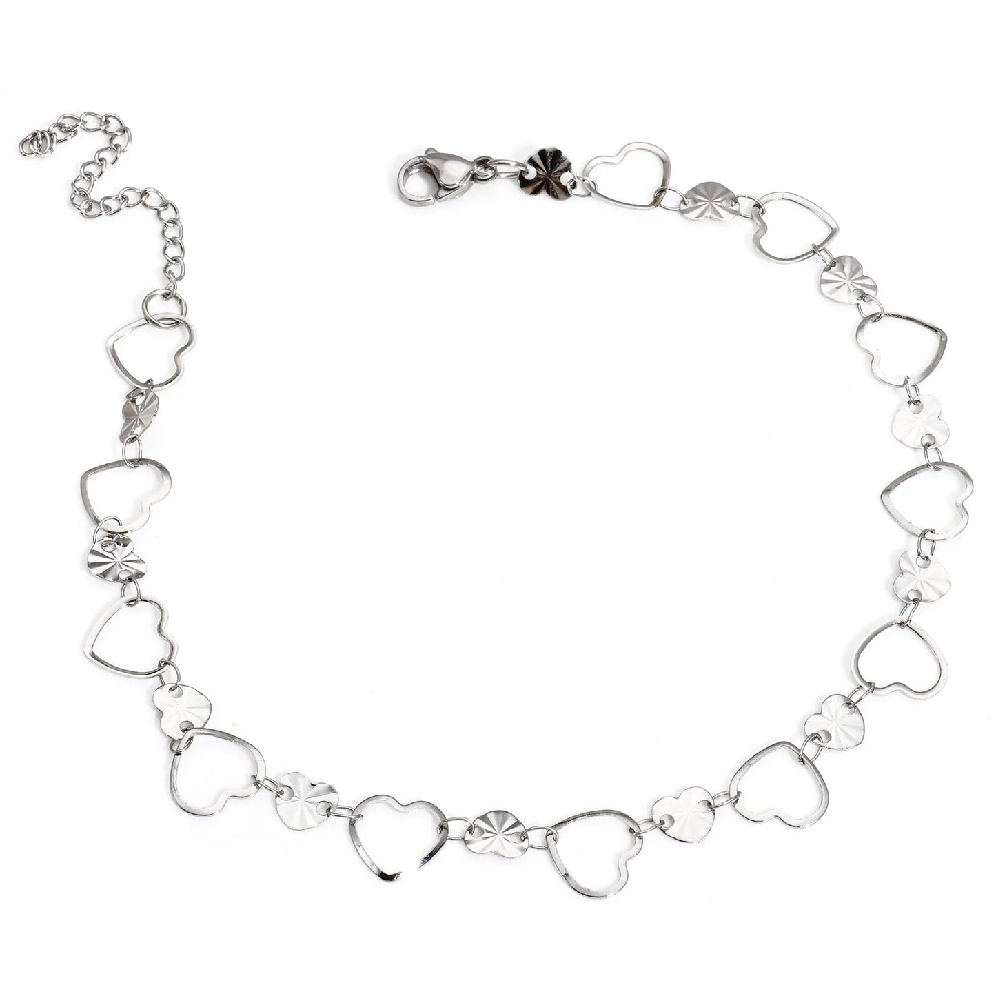 Bracelet de cheville en acier inoxydable 304 pour femmes, chaîne à maillons faite à la main, couleur argent, chaîne de jambe, pied, bijoux cadeau, 1 pièce