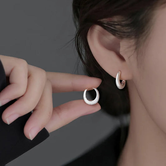 Boucles d'oreilles géométriques coréennes en argent Sterling 925, tempérament Simple, exquis, tendance, bijoux Sexy, cadeau, offre spéciale