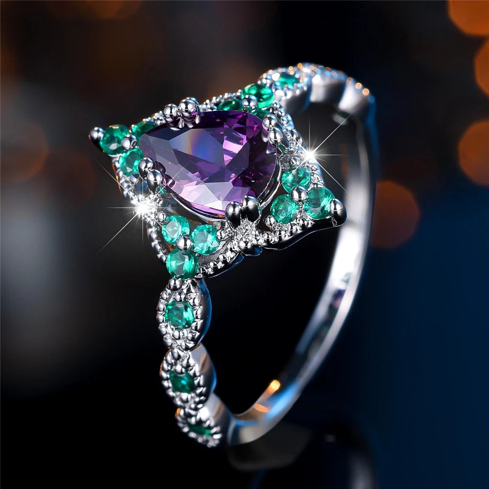 ChimPink-Bague de Fiançailles pour Femme, Bijoux Vintage en Argent et Or, Bandes de Mariage