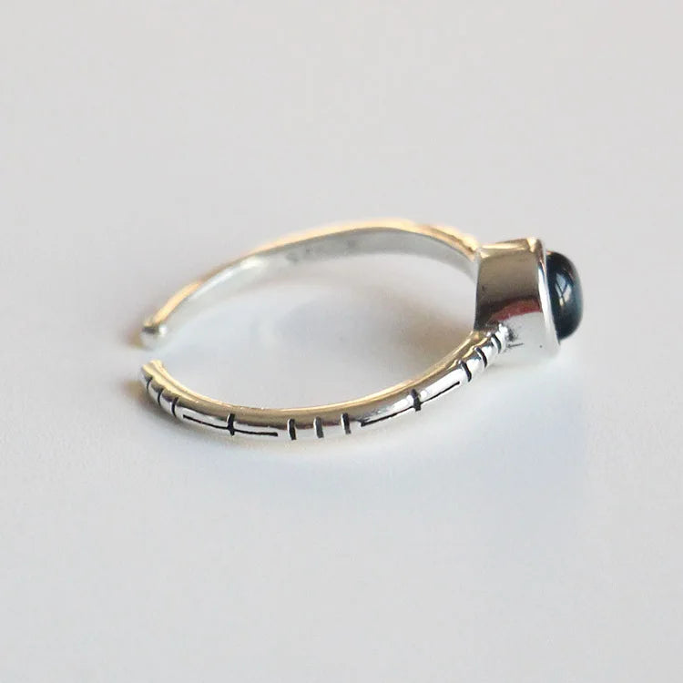 Bague en argent Sterling 925 pour femmes, lignes uniques, bijoux, doigt réglable, ouvert, Vintage, pour fête, cadeau d'anniversaire