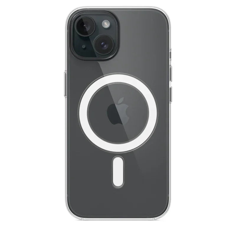 Étui Transparent Magnétique PSWWSP – Protection Complète Anti-Rayures et Antidérapante pour iPhone 16 / 15 / 14 / 13 / 12 / 11 Pro Max / Plus / Mini / XS / XR
