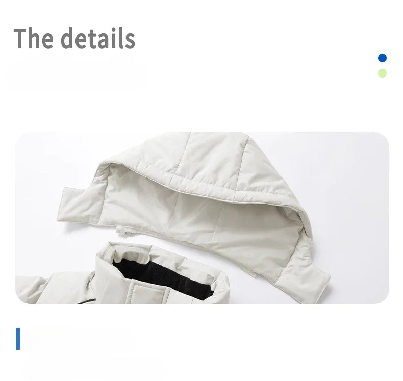 Parka chauffante à capuche pour homme, veste rembourrée, manteau long, veste chaude, technologie graphène, style coréen, haut de gamme, couple, hiver, 2024