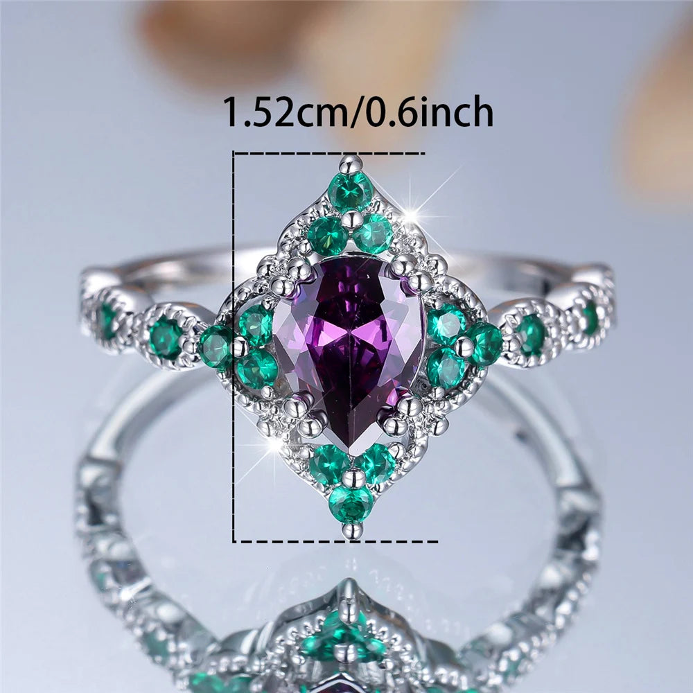 ChimPink-Bague de Fiançailles pour Femme, Bijoux Vintage en Argent et Or, Bandes de Mariage