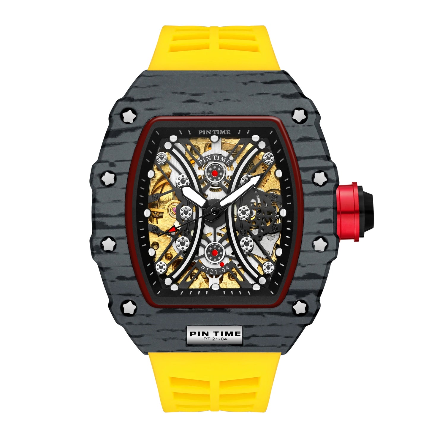 Famous Mechanical Man Watches Classic RM Luxury Design Automatic Visable Wristwatch 10 Color Causal Men Watch Rubber Strap Belt