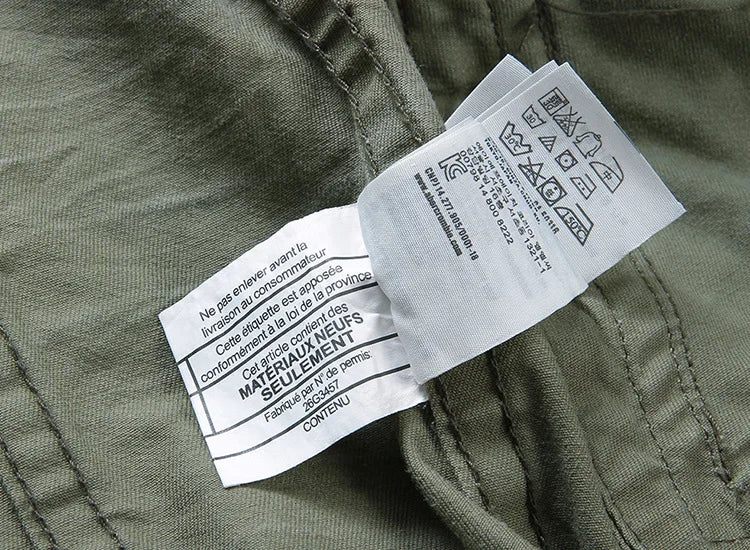 Veste militaire homme en denim – Col roulé, poches pratiques, printemps/automne