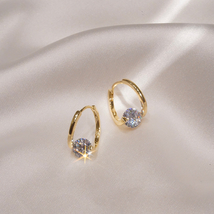 Boucles d'oreilles en argent Sterling 925, cerceau en Zircon coréen, tempérament Simple, exquis, tendance, bijoux Sexy, cadeau, offre spéciale
