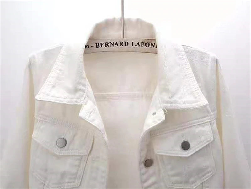 Veste en Jean pour femmes, hauts de couleur rose, couleur unie, courte, multicolore