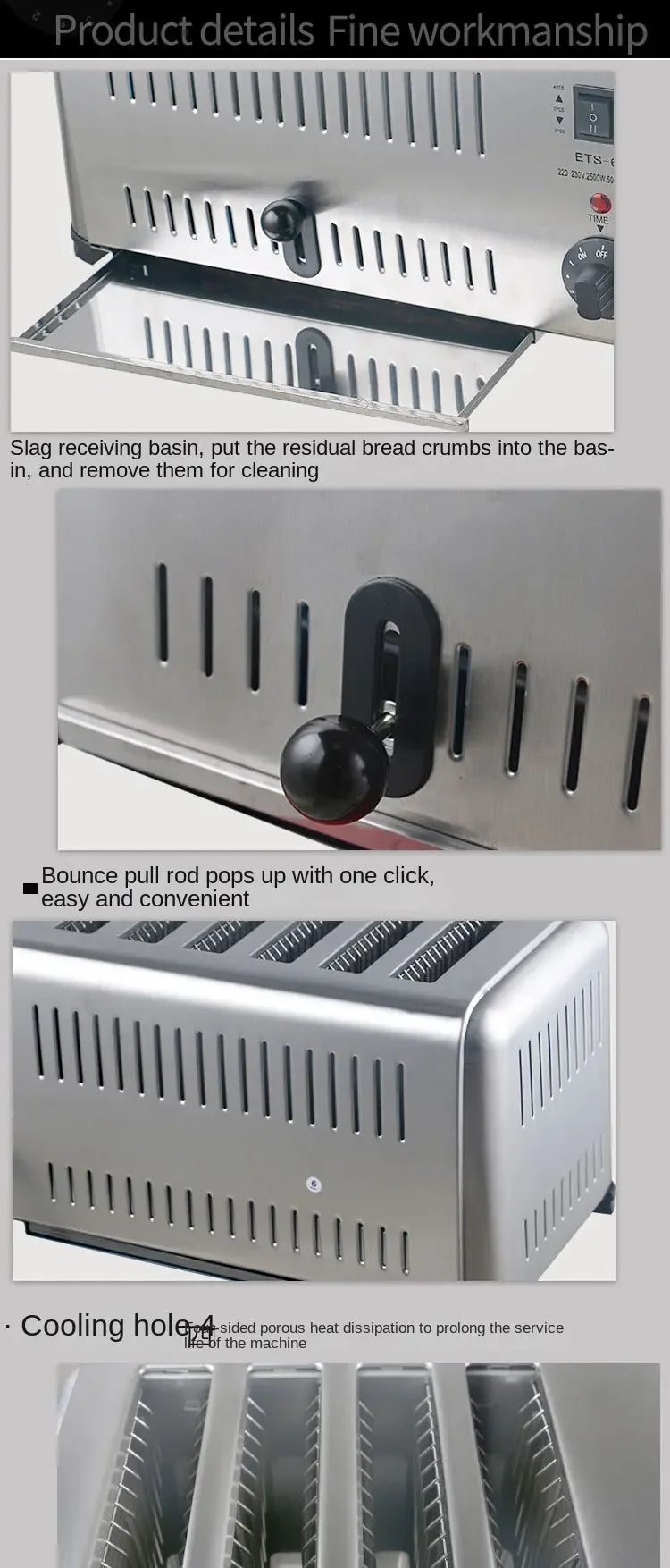 Grille-Pain Électrique 4 Tranches – Puissant & Compact