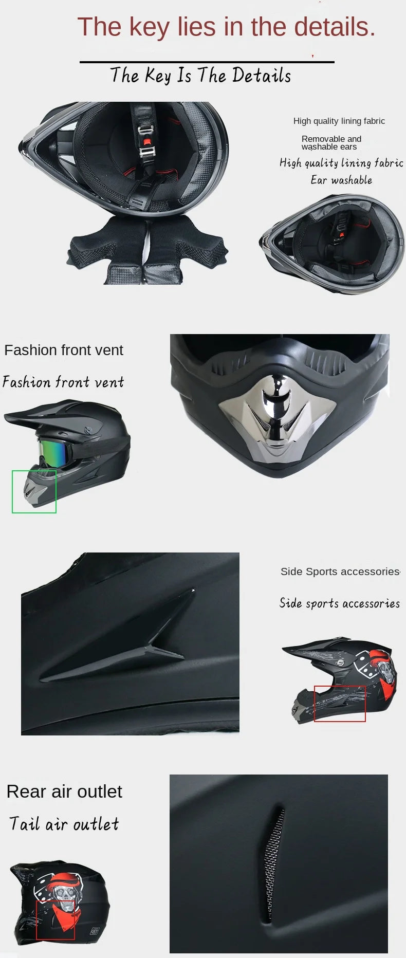 Envoyer 3 pièces cadeau casque de moto enfants casque tout-terrain vélo descente AM DH casque de cross capacete motocross casco