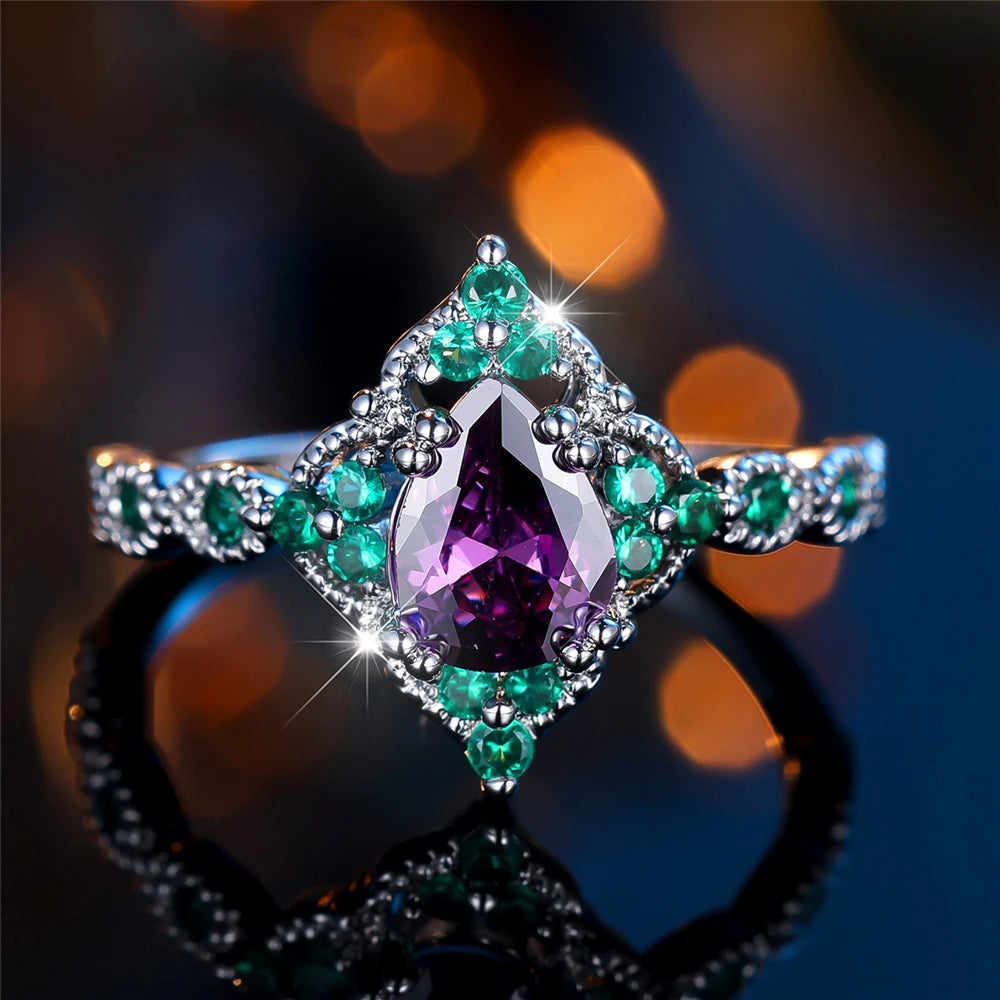 ChimPink-Bague de Fiançailles pour Femme, Bijoux Vintage en Argent et Or, Bandes de Mariage
