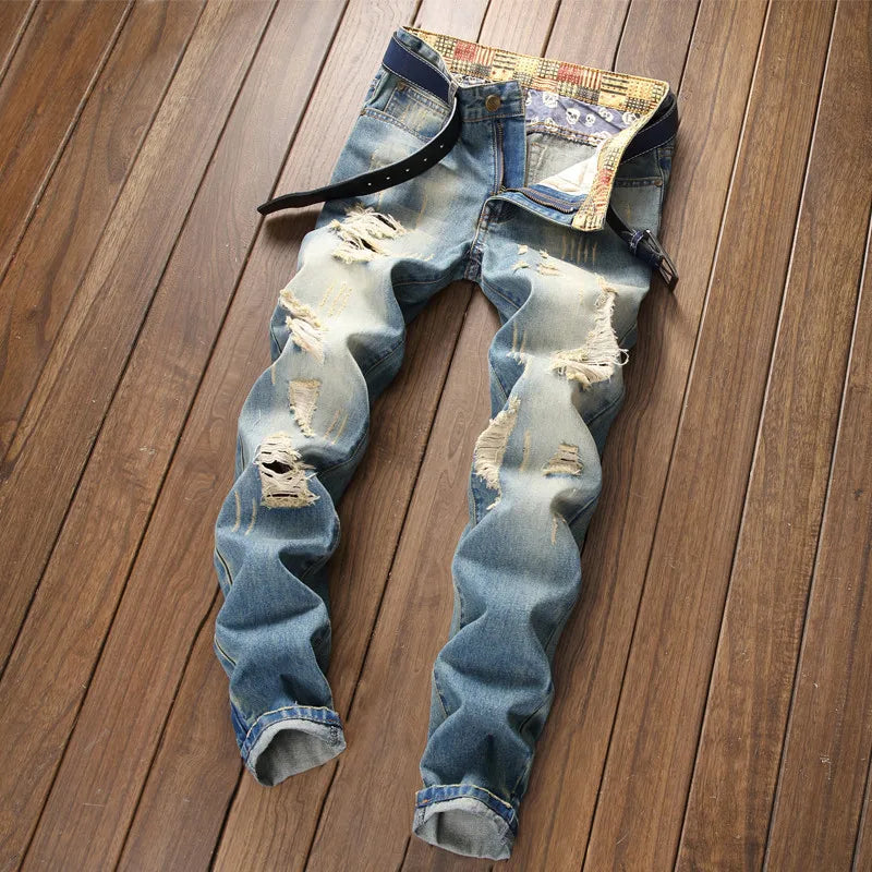Jeans Droits Rétro Plus Size pour Hommes