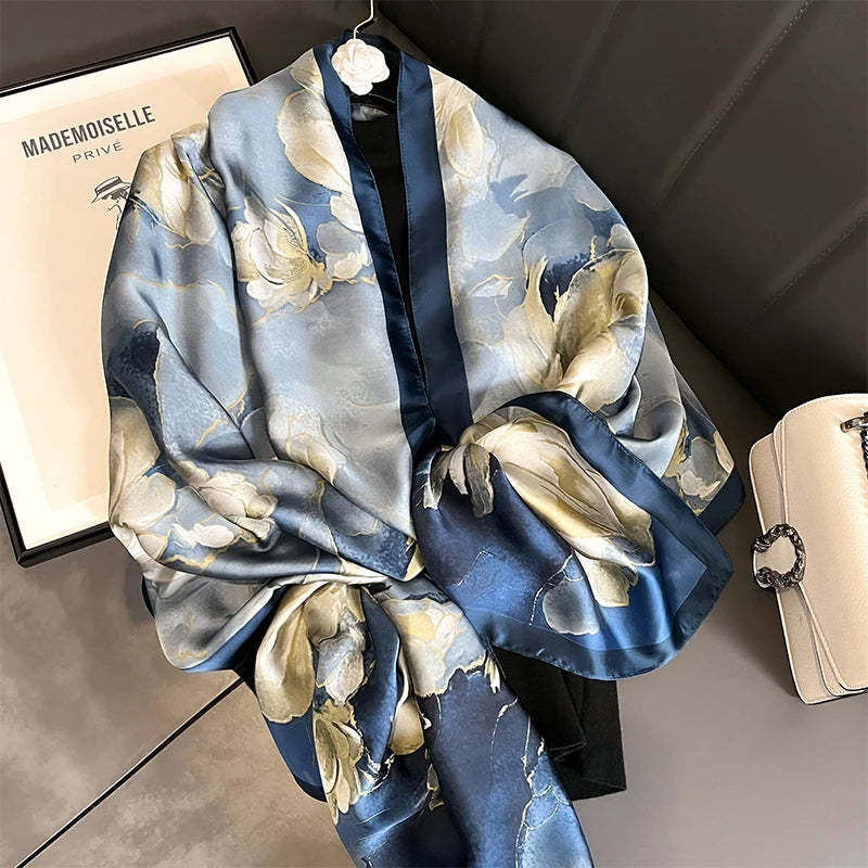 🧣 Foulard en Soie RUNMEIFA – Élégance d’Été & Style Luxe
