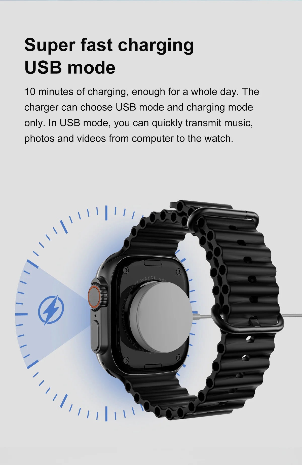 Montre Connectée GUHUAVMI Apple Watch Ultra 2 – AMOLED, Suivi Santé, Multi-Sports, IP67